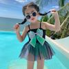 Traje de Baño Entero para Niñas 2025 Niñas Jugando en el Agua Lindo Traje de Baño Mediano y Grande Tirantes para Niños Traje de Baño de Princesa para Aguas Termales Secado Rápido