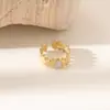 Anillo de Diamante Vintage Estilo Francés con un Toque de Lujo, Anillo de Piedra Preciosa para Mujer, Acero de Titanio Diseño Abierto, Joyería que No se Desvanece al por Mayor