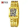 Reloj Oufani Personalizado con Esfera Estampada de Leopardo y Correa de Aleación, Reloj Cuadrado de Mujer de Cuarzo, Reloj Impermeable con Estampado de Mezclilla de Venta Caliente Transfronteriza