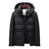 Chaqueta de Plumón Gruesa con Capucha para Hombre Invierno Nuevo Estilo Abrigo Cálido Resistente al Viento Frío Ropa Casual para Hombre Color Sólido Comercio Exterior Hombre