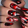 Día de San Valentín Corazón Rojo Uñas de Ballet de Longitud Media Moda Europea y Americana Uñas Postizas de Venta Caliente Al Por Mayor Estilo Ins Uñas Portátiles Removibles