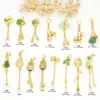 Colgante de borla de calabaza con método antiguo para conservar el color, incrustado con piedra, flor de loto, nudo de bambú, colgante de lazo, pulsera, collar, joyería al por mayor