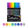 Bolígrafo de doble línea Amazon Dream de color para diario, bolígrafo metálico, bolígrafo de contorno, bolígrafo fluorescente pintado a mano de 36 colores