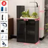 Gabinete para aquário Gabinete integrado para aquário Vidro ultra claro Filtro lateral Filtro traseiro De chão Aquário Suporte de peso Armazenamento com porta de vidro Gabinete inferior