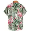 Camisas de Playa Europeas y Americanas Transfronterizas para Hombre con Animales de Selva Tropical Impresos en 3D, Tops Casuales y a la Moda de Manga Corta