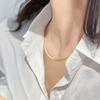 Collar de Cadena Sola con Colgante de Hoja Cadena para Clavícula de Mujer Temperamento Simple Estilo Frío Celebridad de Internet Diseño de Nicho Sentido de Cadena de Alta Calidad Tendencia