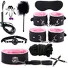 Conjunto de 10 peças de brinquedos sexuais SM terno de couro e pelúcia conjunto de 10 peças de brinquedos sexuais