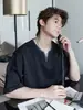 Camiseta de manga corta para hombre, marca de moda, corte holgado de verano, nuevo modelo 2026, tendencia de celebridad de internet, top estampado sencillo