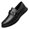 Zapatos de Cuero para Hombre de Suela Blanda, Cómodos y Antideslizantes, Nuevos Zapatos Casuales de Estilo Británico para Negocios, Zapatos Perezosos Transpirables de Una Sola Pieza