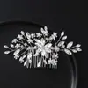 Accesorios para el Cabello de Novia Transfronterizos, Peine para el Cabello de Perlas y Pedrería, Peine Invertido Hecho a Mano, Accesorio para el Cabello para Sesión de Fotos Estilo Antiguo, Peine de Cristal para el Cabello