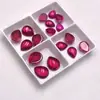 5 # Rubí Fondo Plano Superficie Lisa Forma de Lágrima Forma de Pera Roja Fondo Plano Cabujón Liso Piedra Suelta para Montura de Anillo