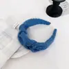 Estilo Novo Outono e Inverno Estilo Sal Marinho Creme Estilo Suave Faixa de Cabelo Retrô Celebridade da Internet Elegante Faixa de Cabelo Tricotada Plissada de Aba Larga