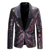 2026 Novo Comércio Exterior Transfronteiriço Jaqueta Brilhante com Acabamento Glossy Amazon Compra Moda Masculina Lantejoula Terno Blazer Único
