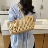 Bolsa de Playa Casual de Verano 2026 Bolso Tejido Bolso Cubo de Nicho de Verano Bolso de Mano para Vacaciones en la Costa Bolso de Hombro