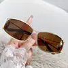 Estilo Sexy Y2K Deseo Puro Gafas de Sol para Ciclismo de Exterior para Mujer Sentido Tecnológico Gafas de Sol con Corte Metálico Gafas de Sol para Montañismo