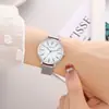 Reloj de Moda Estilo Coreano con Esfera Pequeña Sencillo para Estudiantes Mujeres Correa de Malla Reloj de Moda Galvanizado al Vacío