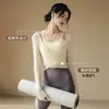 Roupas de Yoga para Treinamento Profissional de Pilates para Mulheres Secagem Rápida Corrida Academia Esportes Conjunto de Duas Peças Justo Top Manga Longa
