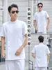 Jaleco branco curto masculino de mangas compridas roupas de enfermeira de manga curta de manga curta médico de proteção do trabalho Oral e Dental split suit roupas de trabalho médicas