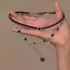 Estilo de Chica Caliente Americana~Collar de Doble Capa con Cruz de Perlas para Mujer, Cadena Elegante de Lujo Ligero de Nicho para Clavícula