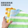 Camiseta de Verano Nueva de Algodón Puro con Rayas de Manga Corta para Niños, Top Holgado Transpirable para Niños, Versátil Casual para Exteriores, Manga Media