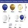 Azul marinho Terno de Balão Branco Dourado menino aniversário casamento casamento comemorativo decoração de festa de chá de bebê