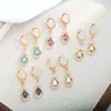 Pendientes Nuevos de Gema en Forma de Gota de Agua para Mujer, Pendientes de Lujo Ligero Chapados en Oro, Pendientes de Diseño Único para Mujer, Suministro Mayorista Transfronterizo
