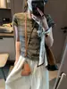 Mochie Atmosfera Casual Estilo Coreano Color-Block Listrado Gola Redonda Slim Fit Casual Manga Curta Camiseta Mq1324