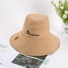 Sombrero nuevo de ala ancha de doble cara para mujer 2022 estilo coreano protección solar sombrero para el sol japonés bordado para exteriores combina con todo sombrero de pescador