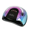 Lâmpada de cozimento de unhas portátil colorida 57 contas de lâmpada bicolor indução automática infravermelha lâmpada de unha máquina de terapia de luz para unhas