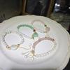 Pulseira Estilo Florestal Fivela da Paz para Mulheres, Ornamentos de Mão de Contas Rosas de Alta Qualidade, Pulseira de Jade, Popular na Moda, Ajustável e Sofisticada