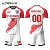 Uniforme de Futebol Transfronteiriço Traje Personalizado Verão Infantil Esportes ao Ar Livre Camisa de Futebol Manga Curta Secagem Rápida Respirável