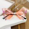 Gafas de sol de diamante sin montura con forma de mariposa nuevas 2023 para mujer, moda europea y americana, personalidad, gafas de sol exageradas, baile