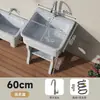 Fregadero de lavandería de piedra de cuarzo con tabla de lavar para uso interior y exterior, adecuado para patios de villas en planta baja y lavaderos de áticos, fregadero y lavabo integrados