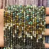 Cuentas pequeñas facetadas de turmalina natural degradada, cuentas sueltas de cristal turquesa, accesorios para joyería DIY, pulseras y collares de cuentas