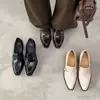 Mocassins de salto alto estilo britânico com bico quadrado para mulheres, sapatos de couro com salto grosso de 6 cm para o trabalho