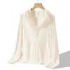 Ropa con protección solar UPF50 de seda helada para mujer, hilo original, nueva de verano, anti-UV, transpirable, ligera, chaqueta con capucha