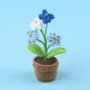 Maceta de flor de hilo tejida a mano con ganchillo, adorno de flor tejido, decoración para coche y escritorio, venta al por mayor desde una fábrica de artesanía