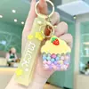 Chaveiro Criativo de Sorvete de Morango com Óleo Pingente de Mochila para Casal Chaveiro Fofo Infantil Exquisite Decoração Presente