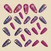 Moda de Halloween Estilo Europeo y Americano Uñas Redondas en Forma de Almendra con Patrón de Calavera Dorada, Pegatinas Removibles para Uñas Postizas