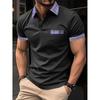 Amazon nueva camisa polo casual para hombre transfronteriza solapa botón negocios combinación de colores camiseta versátil