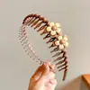 Elegante diadema de cuadros de lunares para mujer, diadema de corona alta para lavarse la cara, diadema para uso diario con dientes, accesorio para el cabello