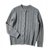 Cárdigan de punto trenzado con cuello redondo para mujer 2026 Otoño Invierno Nuevo Holgado Versátil Adelgazante Color Sólido Ropa de punto Ropa de abrigo Top