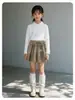 Falda de Cuero para Niñas Rantuo 2026 Nueva Falda de Línea A Primavera/Verano con Decoración de Lazo para Niñas Jóvenes, Falda Midi Casual, Transfronteriza 1