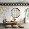 Papel de parede 3D estilo chinês retrô novo com flores e pássaros beirais papel de parede de arquitetura antiga Salão da Inferência restaurante de hot pot mural picante quente