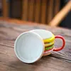 Taza de hamburguesa con tapa taza de cerámica de aspecto elegante Taza de agua para el hogar y la oficina taza personalizada para leche desayuno taza de café