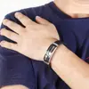 Nova Pulseira Elegante Preta de Estilo Simples para Homens, Dominadora Pulseira de Pulso de Aço Titânio Silicone, Acessórios de Venda Quente Transfronteiriça