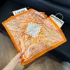 Pañuelo de Seda 70 Cuadrado Moda Coreana de Alta Gama Versátil Profesional Seda Sintética Pequeño Pañuelo de Cuello Estampado Retro Pañuelo de Seda para Mujer