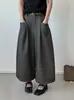 Pantalones Anchos de Pierna Ancha con Pliegues Estilo Coreano Otoño Nuevo Naranja Zhi Pantalones Largos Casuales Corte Holgado Talla Pequeña 26007-1