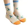 Calcetines de malla transpirables de colores pastel para primavera y verano para mujer, calcetines finos con estampado floral, de diamante y de estrella, calcetines huecos estilo japonés para niñas
