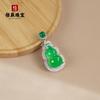 Libro Rojo Pequeño Cadena de Fideos de Huevo de Calcedonia de Hielo Natural Colgante de Jade Incrustado Plateado en Plata para Mujer Venta al por Mayor Material de Caballo Colgante de Hielo Alto